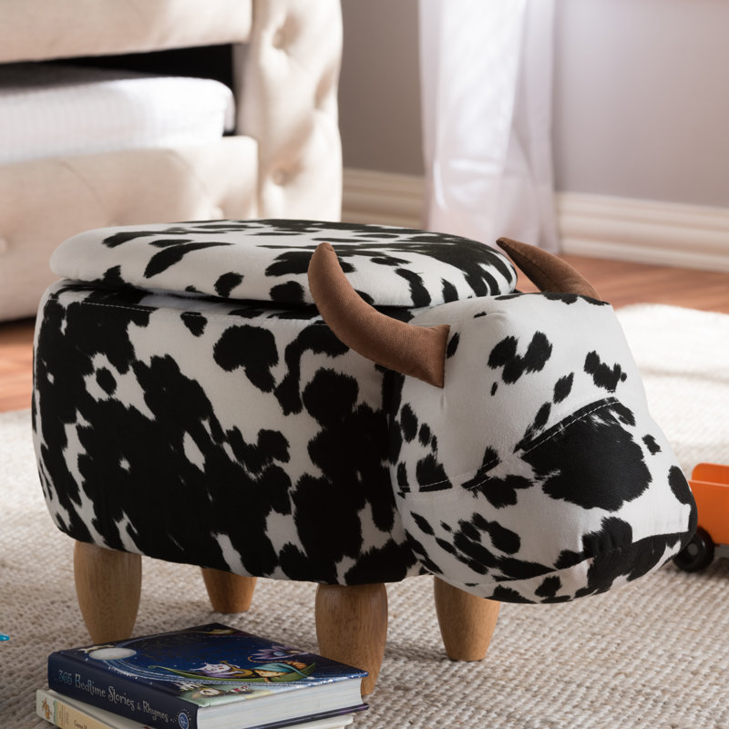 Millwood Pines Sydnor 24'' Wide Animal Print Storage Ottoman with